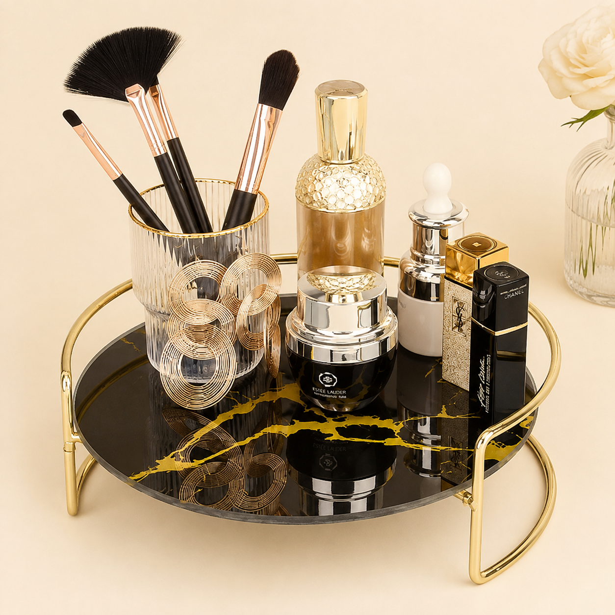 Premium Round Shape Cosmetics Organizer Tray