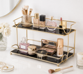 2 Layers Cosmetics Organizer for Dressing Table – Elegant Makeup & Skincare Storage Rack