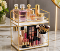 Luxury 2 Tier Gold Cosmetic Organizer Tray
