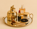 Single Makeup Organizer Round Mirror Tray – Elegant Vanity Storage Display