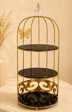 Butterfly 3 Layers Cosmetics Cage Organizer – Elegant Rotating Makeup & Jewelry Storage Rack