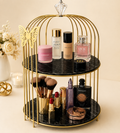 Butterfly 2 Layers Cage Vanity Organizer – Luxury Gold Makeup, Skincare & Perfume Storage organizer