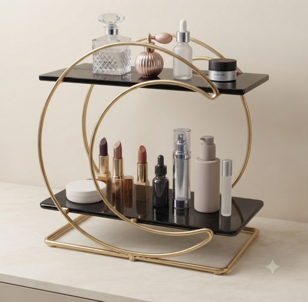 Elegant Multi-Purpose Storage Shelf for Makeup, Cosmetics & Accessories