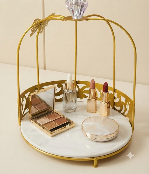 1-Layer Butterfly Single Cage Organizer – Elegant Cosmetic & Vanity Storage Rack