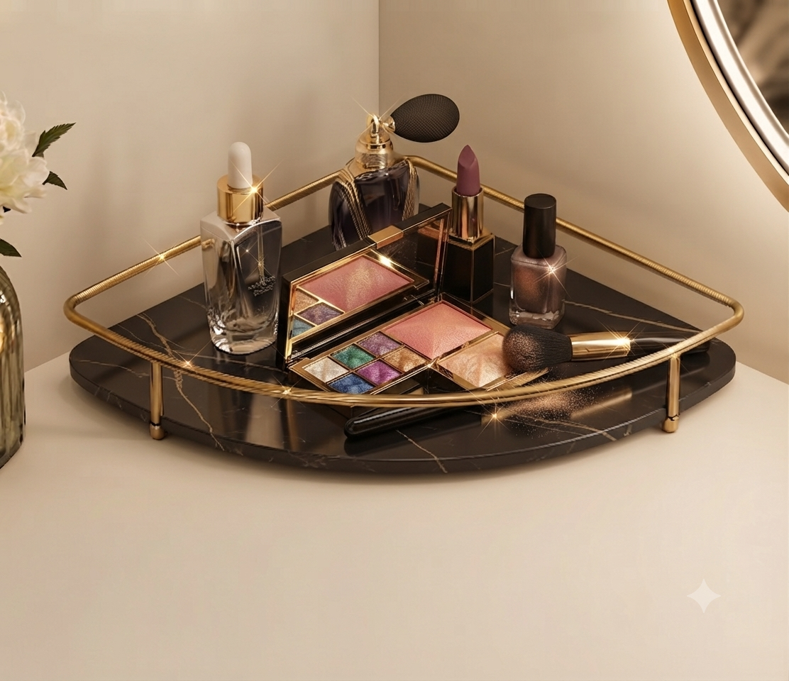 Premium Design Corner Counter-Top Acrylic Single Shelf Organizer