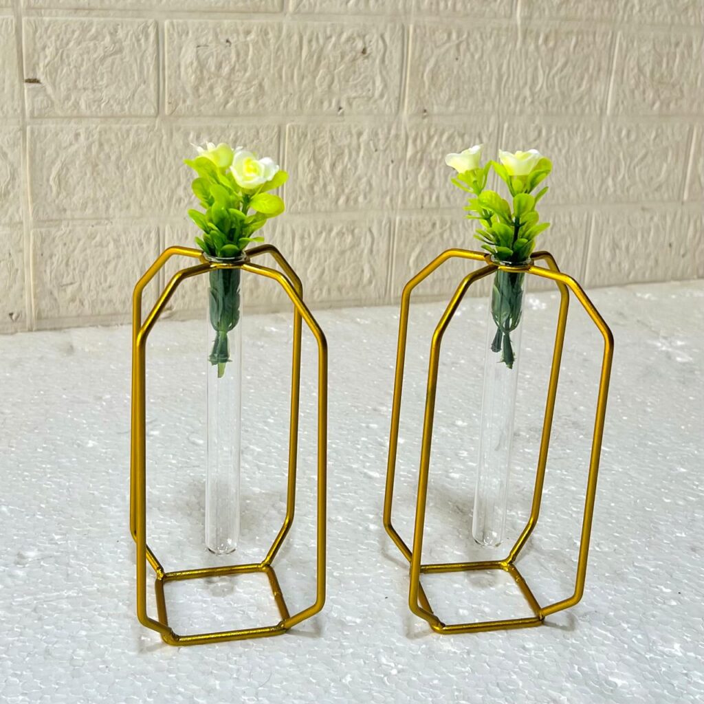 Luxury 2-Piece Metal Crystal Flower Accent Table Set – Modern Elegant Home Décor