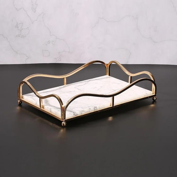 Luxury Rectangular Cosmetics Tray – Decorative Vanity Organizer for Perfume, Makeup & Jewelry