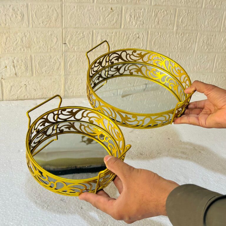 Premium Round Set of 2 Cosmetics & Serving Trays