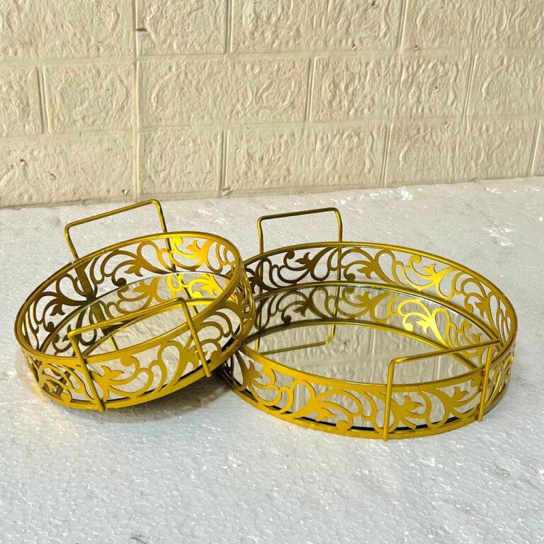 Premium Round Set of 2 Cosmetics & Serving Trays