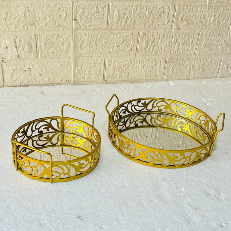 Premium Round Set of 2 Cosmetics & Serving Trays