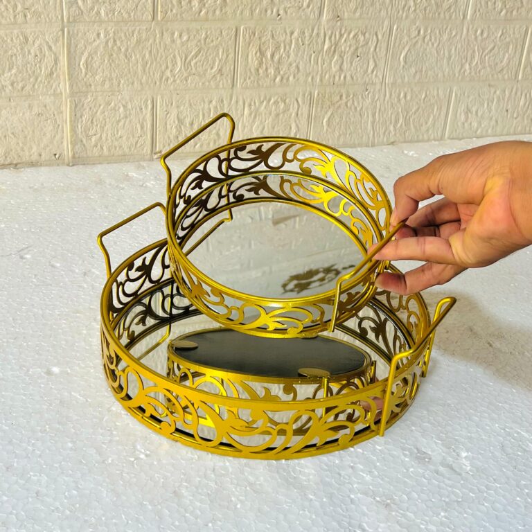 Premium Round Set of 2 Cosmetics & Serving Trays