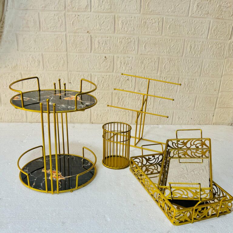 Hafsa Deal No.1 – Set of 5 Home & Beauty Organizer Articles | Elegant Decorative Storage Collection