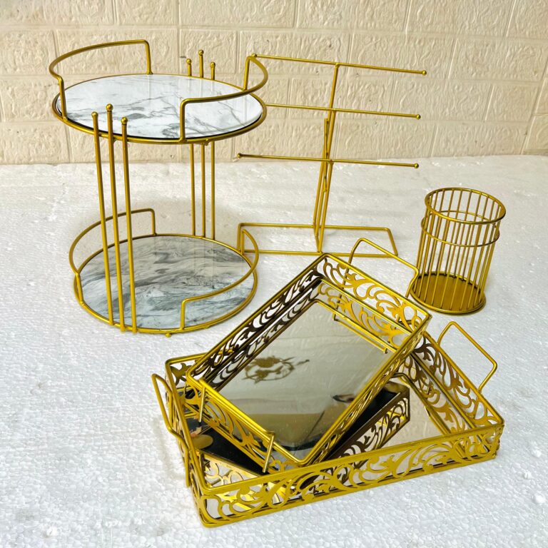 Hafsa Deal No.1 – Set of 5 Home & Beauty Organizer Articles | Elegant Decorative Storage Collection
