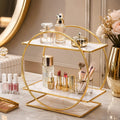 Hafsa Decor Luxury 2-Tier Bathroom Organizer Shelf | Countertop Storage Rack for Toiletries & Skincare