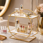 Anaya Decor Luxury 2-Tier Bathroom Organizer Shelf | Countertop Storage Rack for Toiletries & Skincare