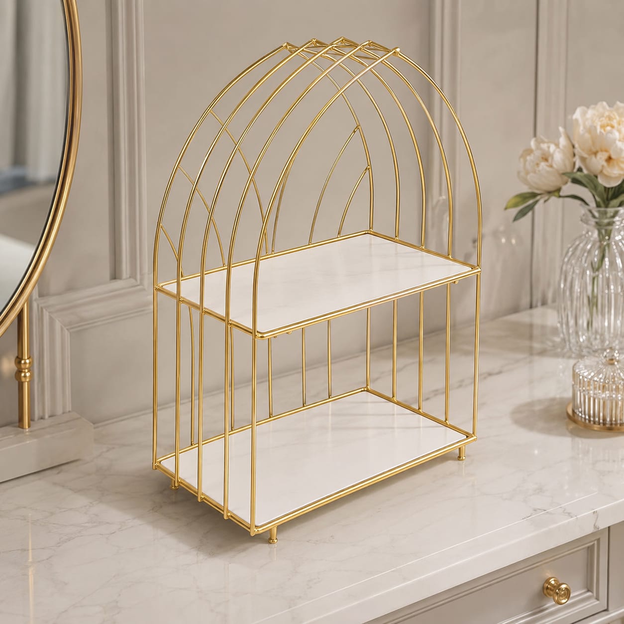 Modern Vanity Perfume & Makeup Storage Shelf
