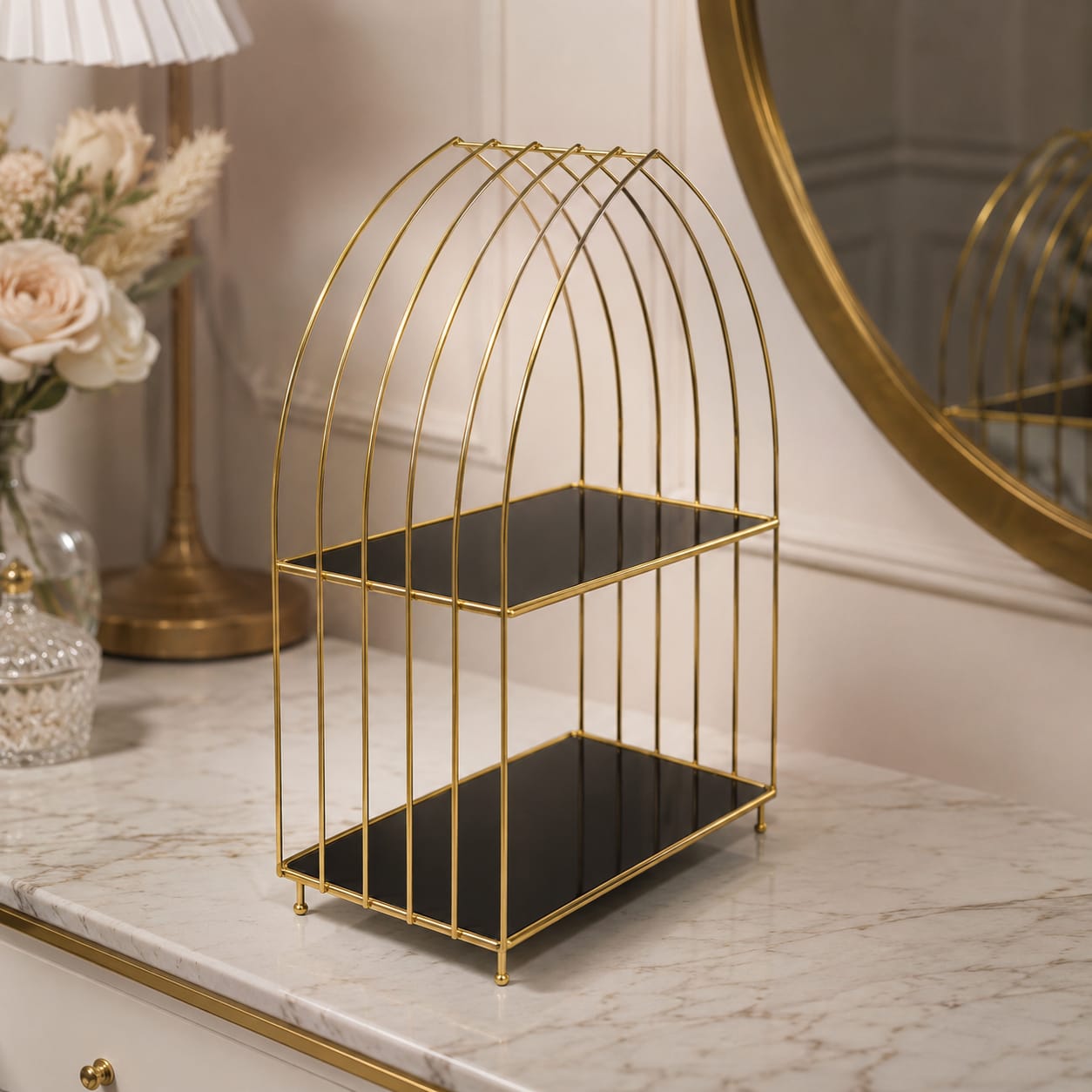 Modern Vanity Perfume & Makeup Storage Shelf