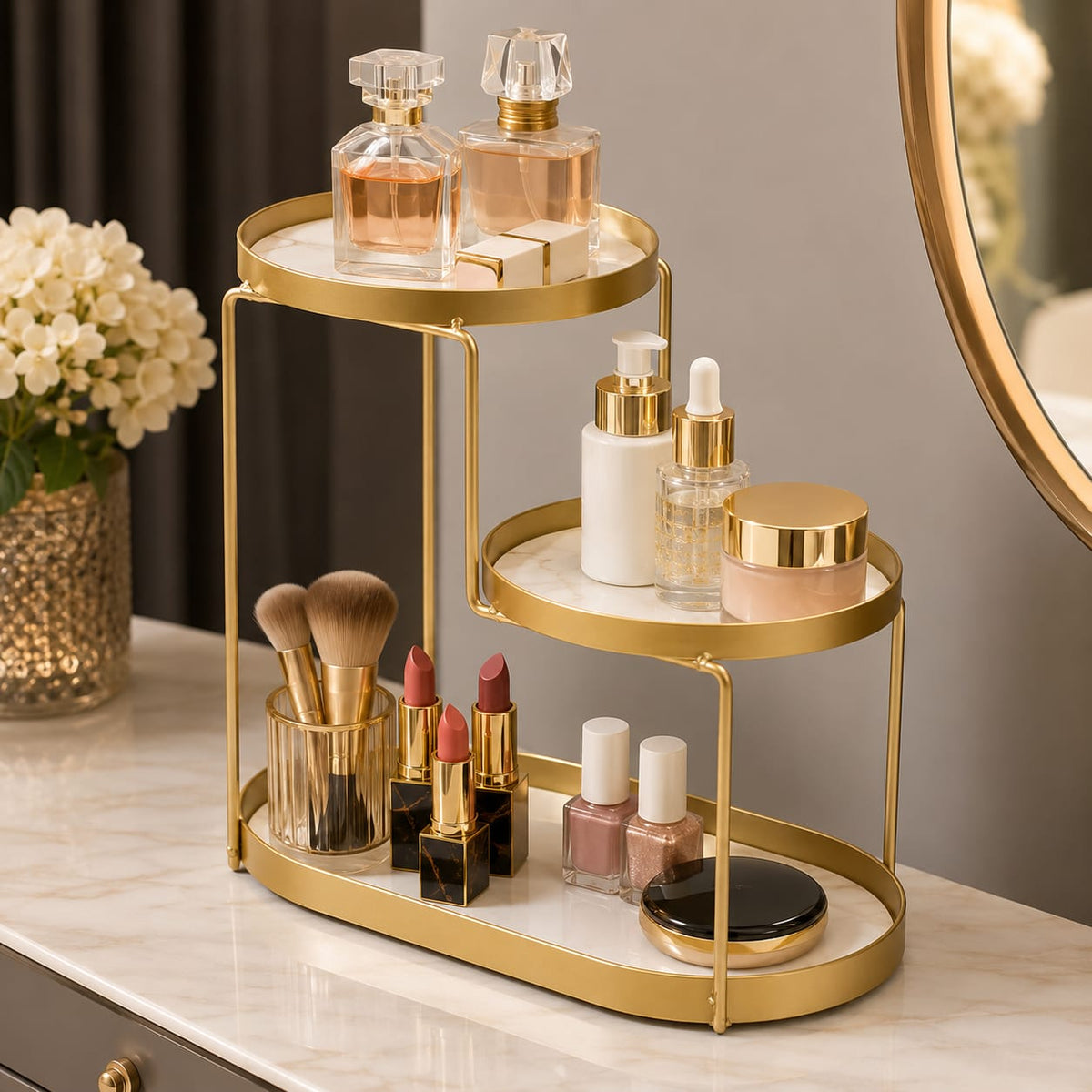 Luxury 3 Tiers Skincare Organizer