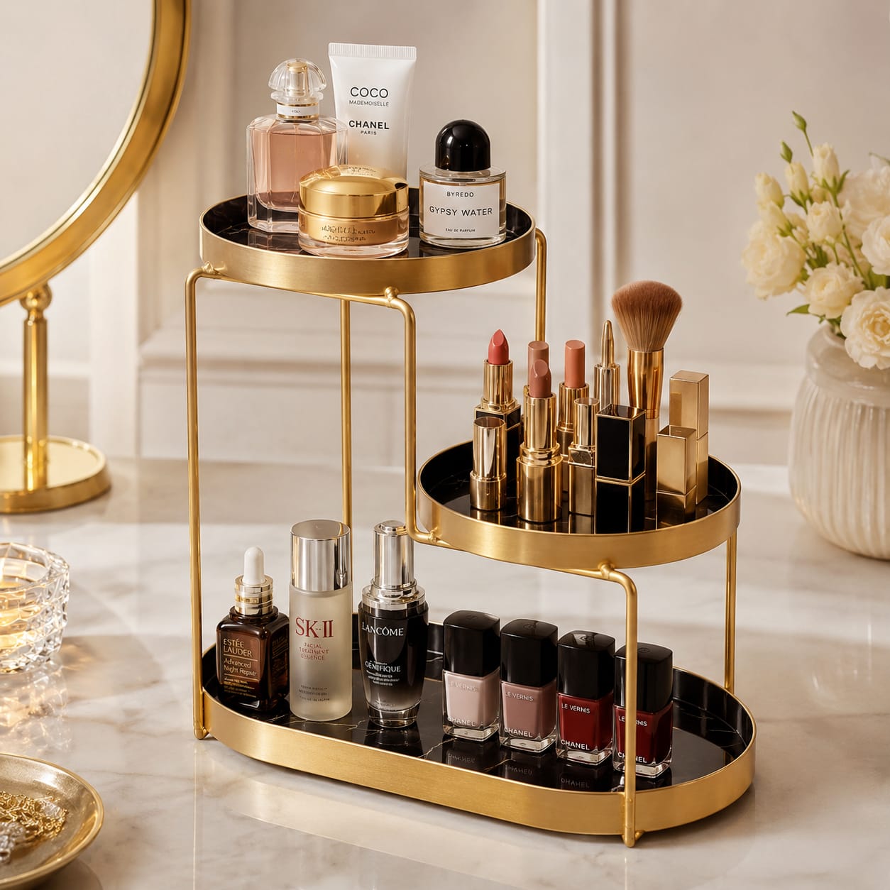 Luxury 3 Tiers Skincare Organizer