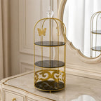 Butterfly 3 Layers Cosmetics Cage Organizer – Elegant Rotating Makeup & Jewelry Storage Rack