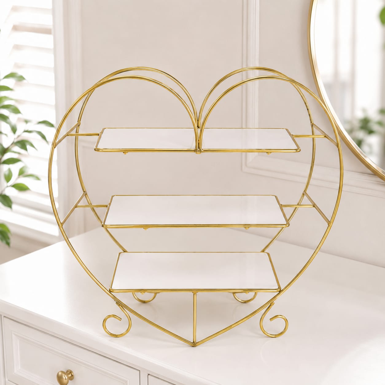 Hafsa Heart Shape 3 Layers Cosmetics & Food Organizer