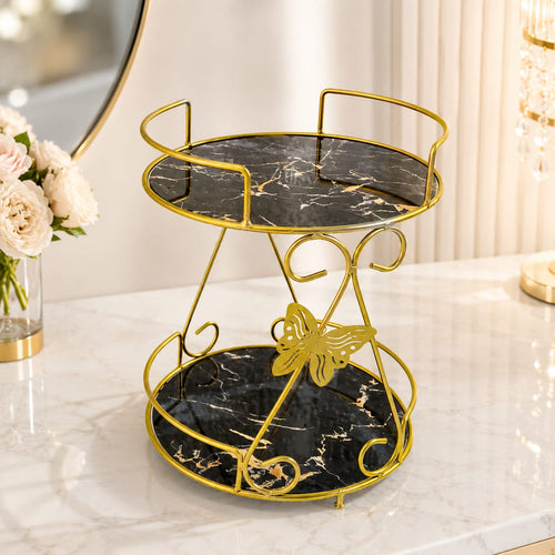 2 Layers Butterfly Organizer Stand – Elegant Multi-Purpose Storage Rack