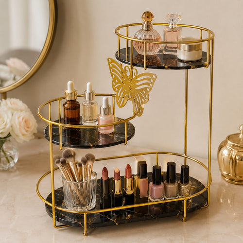 Anaya  3 Tier Butterfly Luxury Organizer – Elegant Makeup, Perfume & Skincare Storage Rack
