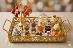 Luxury Golden Rectangular Mirror Tray with Handles