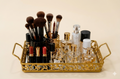 Luxury Golden Rectangular Mirror Tray with Handles