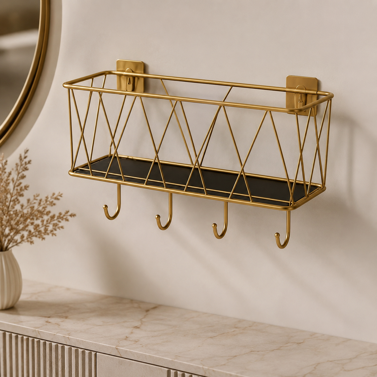 Multipurpose Wall Mounted Storage Rack – Space Saving Organizer for Kitchen, Bathroom & Home
