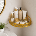 Luxury Golden Wall Mounted Corner Bathroom Organizer Shelf