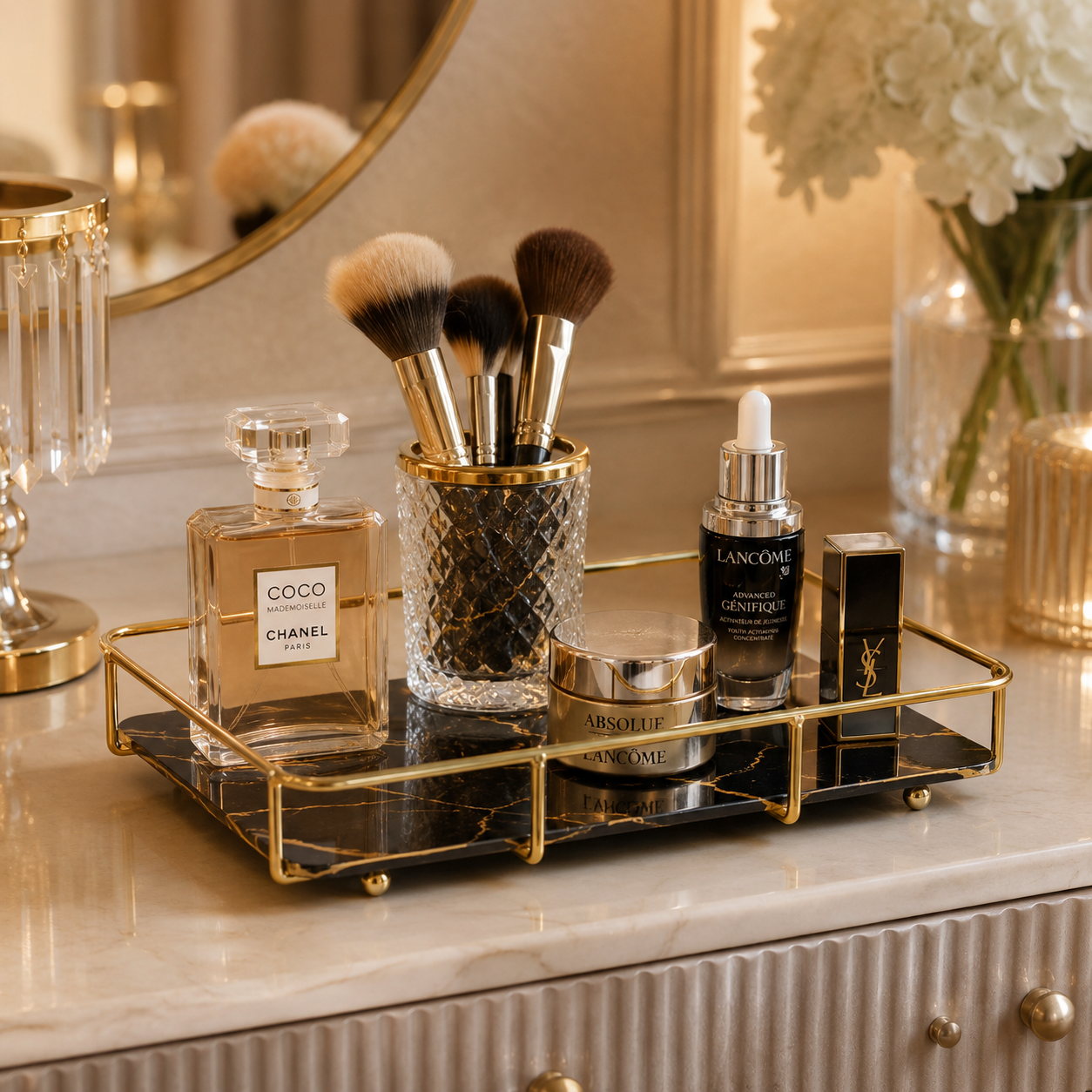 Premium Cosmetics Storage & Display Tray – Elegant Vanity Organizer
