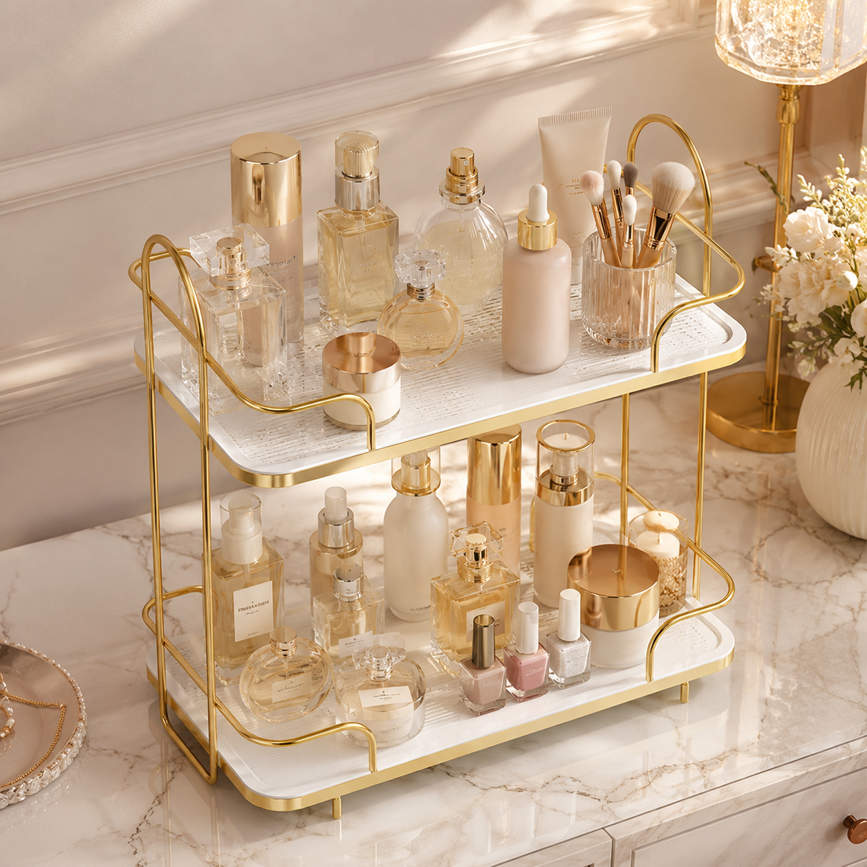 Luxury Makeup Organizer Rack – & Skincare