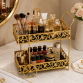 Luxury Gold 2-Tier Cosmetic Organizer Tray