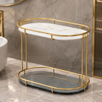 Luxury 2 Tier Golden Bathroom & Cosmetic Organizer Stand