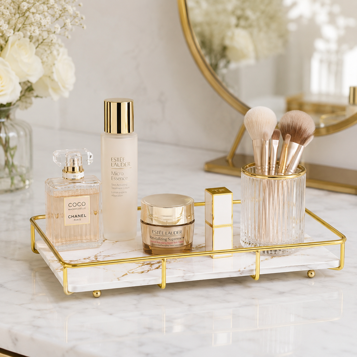 Premium Cosmetics Storage & Display Tray – Elegant Vanity Organizer