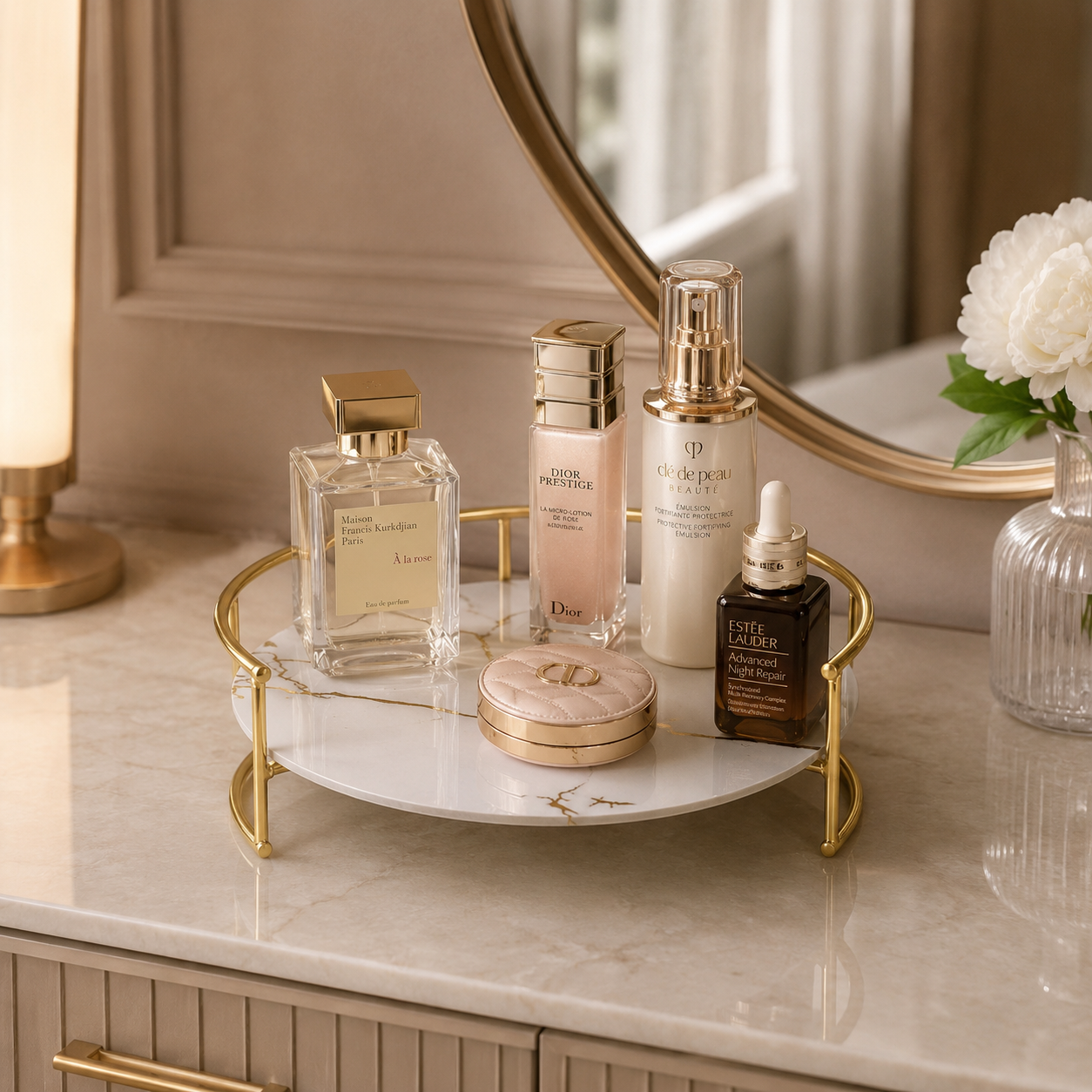 Premium Round Shape Cosmetics Organizer Tray
