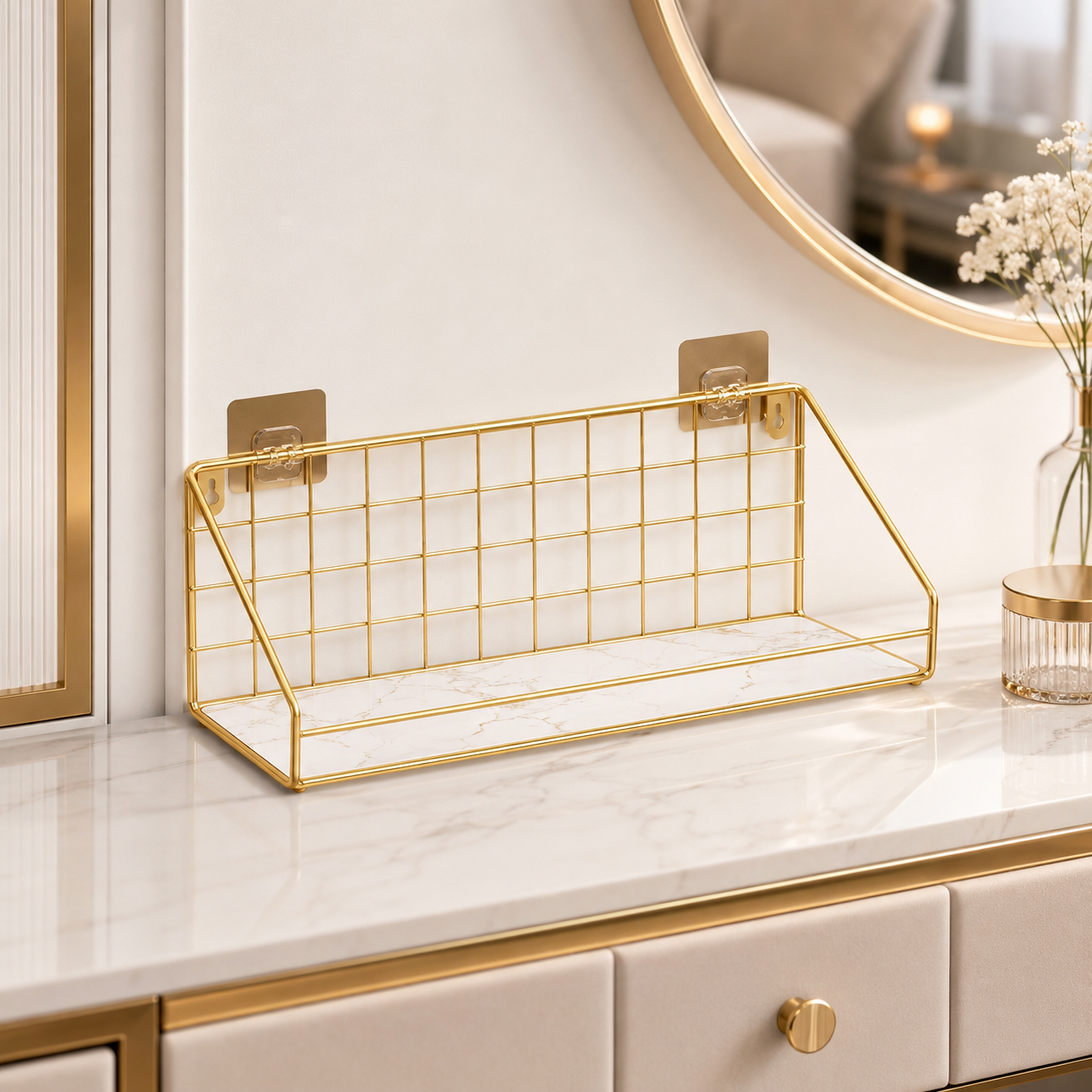 Multipurpose Wall Mounted Bathroom Storage Rack | Space-Saving Organizer Shelf for Toiletries & Accessories