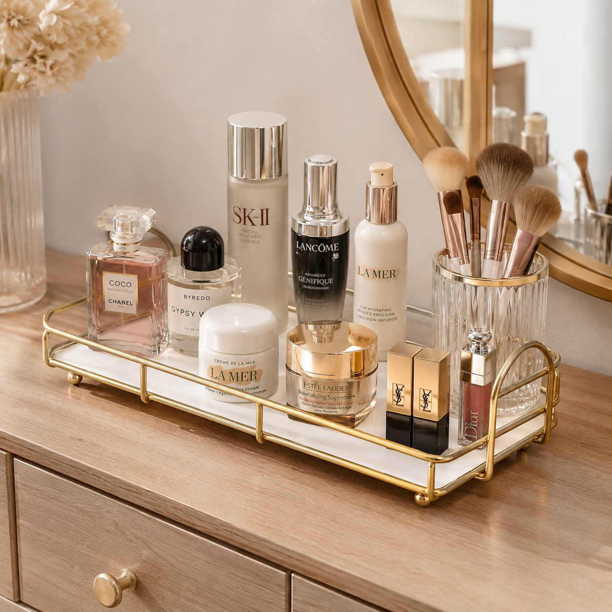 Elegant Display Tray for Makeup, Lipstick, Perfume & Jewelry Organizer