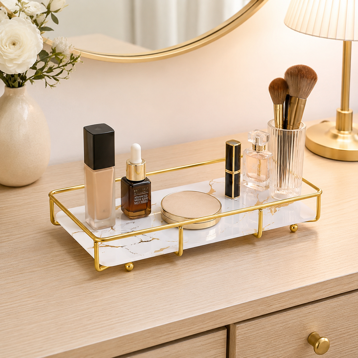 Premium Cosmetics Storage & Display Tray – Elegant Vanity Organizer